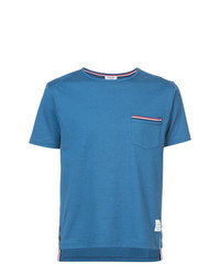 T-shirt girocollo blu di Thom Browne