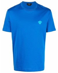 T-shirt girocollo blu di Versace