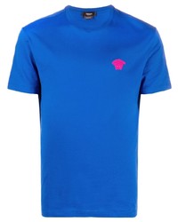 T-shirt girocollo blu di Versace