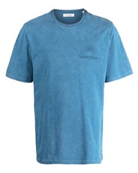 T-shirt girocollo blu di Wood Wood