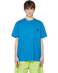 T-shirt girocollo blu di Wooyoungmi