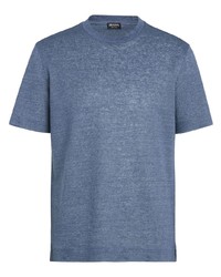 T-shirt girocollo blu di Zegna