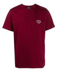 T-shirt girocollo bordeaux di A.P.C.