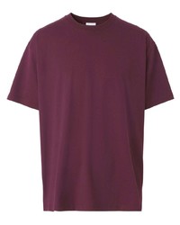 T-shirt girocollo bordeaux di Burberry