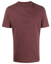 T-shirt girocollo bordeaux di Corneliani