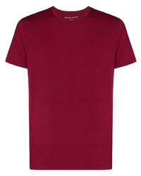 T-shirt girocollo bordeaux di Derek Rose
