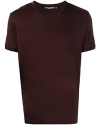 T-shirt girocollo bordeaux di Dolce & Gabbana