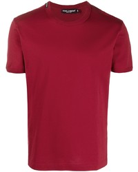T-shirt girocollo bordeaux di Dolce & Gabbana