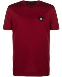 T-shirt girocollo bordeaux di Emporio Armani