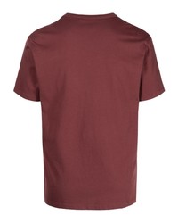 T-shirt girocollo bordeaux di MAISON KITSUNÉ