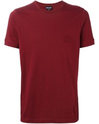 T-shirt girocollo bordeaux di Giorgio Armani