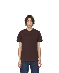 T-shirt girocollo bordeaux di Helmut Lang