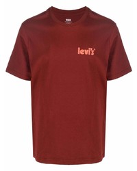 T-shirt girocollo bordeaux di Levi's