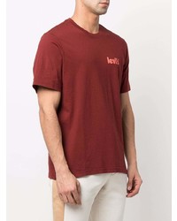 T-shirt girocollo bordeaux di Levi's