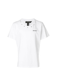 T-shirt girocollo con borchie bianca di Icosae