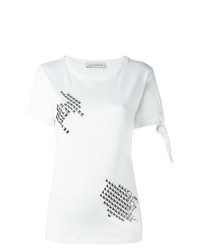 T-shirt girocollo con borchie bianca di JW Anderson