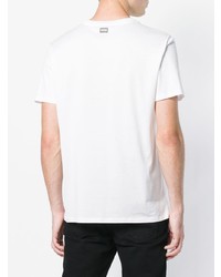 T-shirt girocollo con borchie bianca di Roberto Cavalli