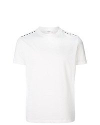 T-shirt girocollo con borchie bianca di Valentino