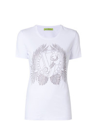 T-shirt girocollo con borchie bianca di Versace Jeans