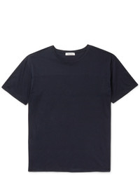 T-shirt girocollo con borchie blu scuro