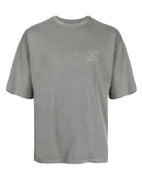 T-shirt girocollo con borchie grigia di Musium Div.