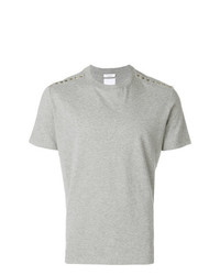 T-shirt girocollo con borchie grigia di Valentino