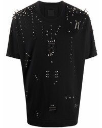 T-shirt girocollo con borchie nera di Givenchy