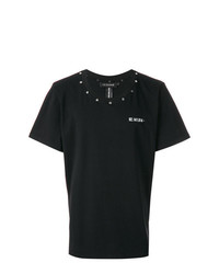 T-shirt girocollo con borchie nera di Icosae
