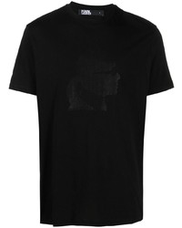 T-shirt girocollo con borchie nera di Karl Lagerfeld