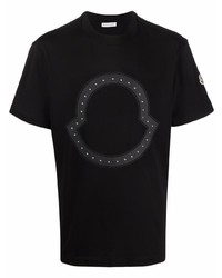 T-shirt girocollo con borchie nera di Moncler