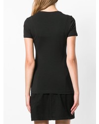 T-shirt girocollo con borchie nera di Versace Jeans