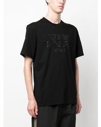 T-shirt girocollo con borchie nera di DSQUARED2