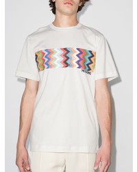 T-shirt girocollo con motivo a zigzag bianca di Missoni