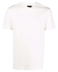 T-shirt girocollo con motivo a zigzag bianca di Emporio Armani