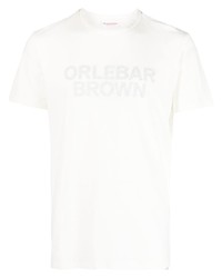 T-shirt girocollo con motivo a zigzag bianca di Orlebar Brown