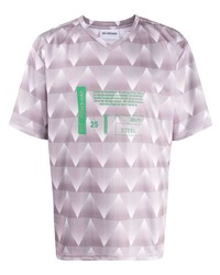 T-shirt girocollo con motivo a zigzag grigia di Han Kjobenhavn