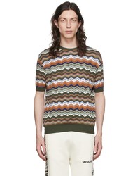 T-shirt girocollo con motivo a zigzag multicolore di Missoni