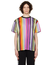 T-shirt girocollo con motivo a zigzag multicolore di Missoni