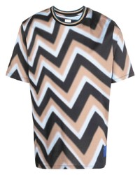 T-shirt girocollo con motivo a zigzag multicolore di Paul Smith