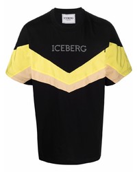 T-shirt girocollo con motivo a zigzag nera di Iceberg
