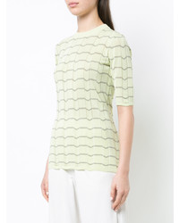 T-shirt girocollo con motivo a zigzag verde menta di Nomia