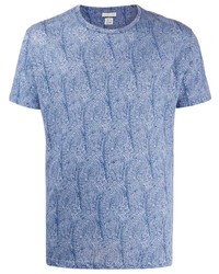 T-shirt girocollo con stampa cachemire azzurra