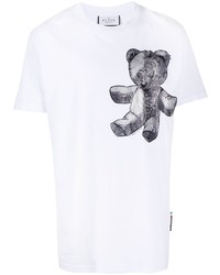 T-shirt girocollo con stampa cachemire bianca di Philipp Plein