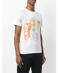 T-shirt girocollo con stampa cachemire bianca di Etro