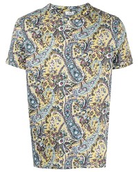 T-shirt girocollo con stampa cachemire gialla di Etro