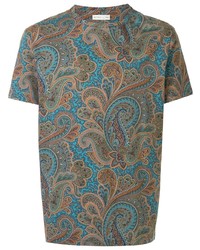 T-shirt girocollo con stampa cachemire multicolore di Etro