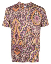 T-shirt girocollo con stampa cachemire multicolore di Etro