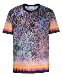T-shirt girocollo con stampa cachemire multicolore di Koché