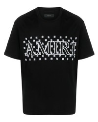 T-shirt girocollo con stampa cachemire nera di Amiri