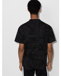 T-shirt girocollo con stampa cachemire nera di Palm Angels